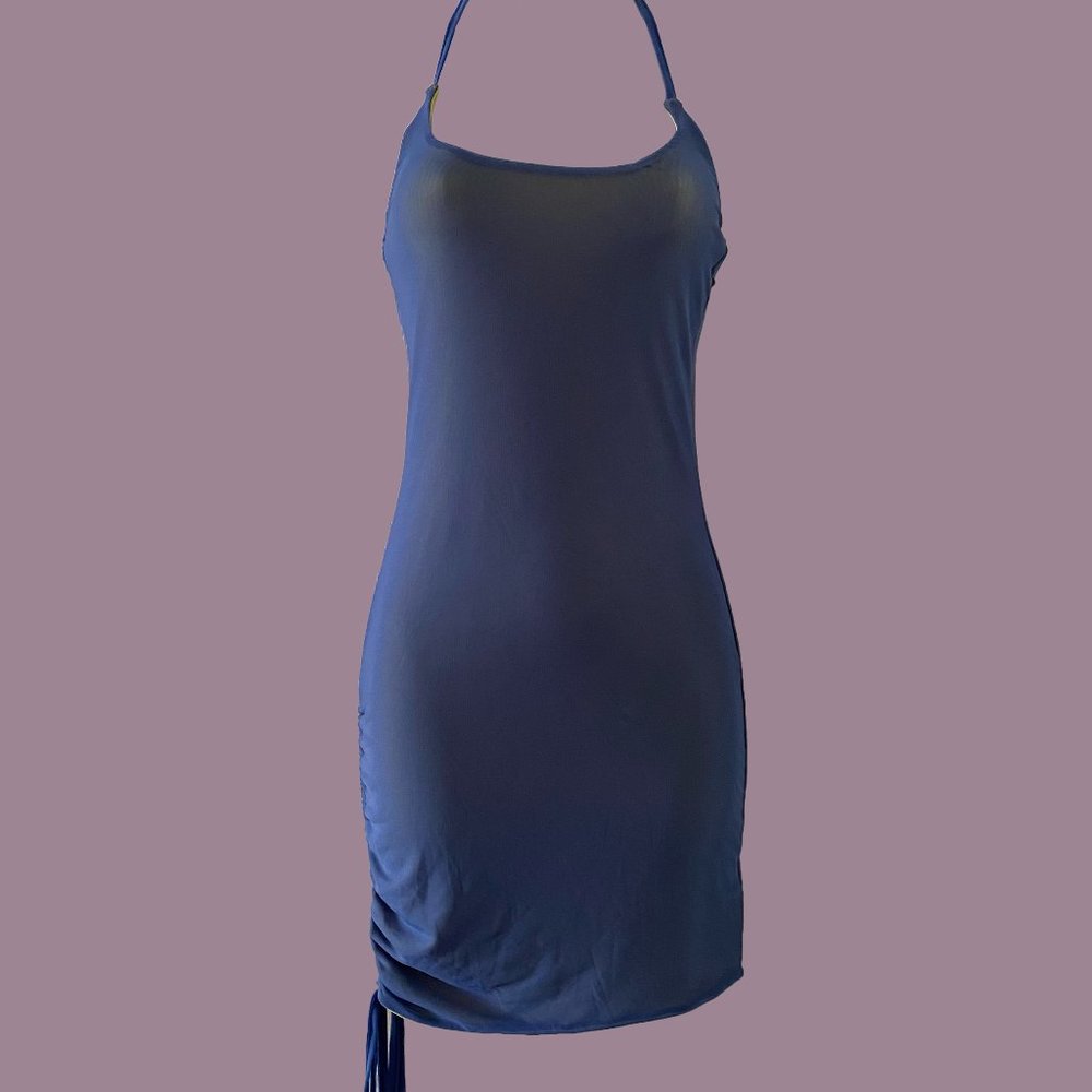 MESH BODY CON HALTER DRESS